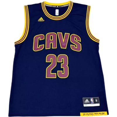 Adidas X NBA Collaboration LeBron James Cavaliers 23 Maillot de basketball confortable sans manches à col rond Unisexe Bleu marine 7818A-CVW-AEB2581 L yellow