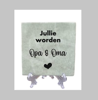 Bedrukt tegeltje met tekst: Jullie worden Opa & Oma, Spreuk tegeltje, Zwanger, Aankondiging, Opa en Oma, Tekst op tegel, XLX®