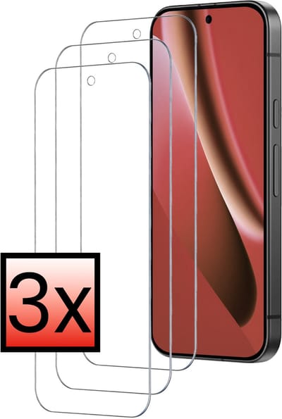 Screenprotector - 3 Stuks - Geschikt voor Google Pixel 10a - Extra Sterk - Beschermglas - Gehard Glas - Tempered Glass - Screen Protector - Bescherm Cover