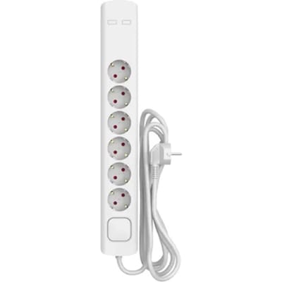 Sencys Stekkerdoos 6-voudig Wit 3 Meter