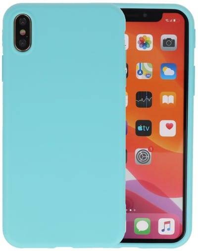 Premium Color Bescherming Telefoonhoesje - Backcover Hoesje - Achterkant Hoesje - Geschikt voor iPhone Xs Max - Turquoise