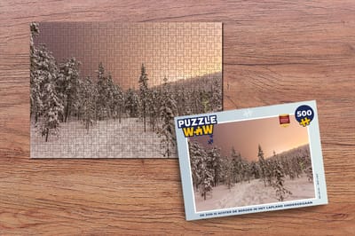 Puzzel De zon is achter de bergen in het Lapland ondergegaan - Legpuzzel - Puzzel 500 stukjes