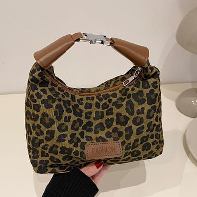 Draagtas Dames Tas Nieuw Retro Luipaardprint Niche Schoudertas Crossbody Tas Forenzen Dumpling Tas black