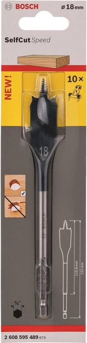 Bosch - Speedborenset Self Cut Speed, zeskant 18 x 152 mm