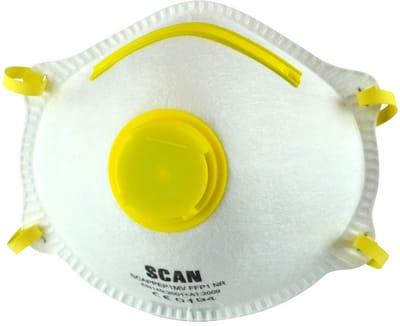 Wegwerp Stofmasker - Beschermend Mondkapje - Stofvrij Werken - Met Ventiel - Doos 10 Stuks - Wit