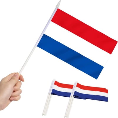Mini Nederlandse Vlaggen - Polyester - Vervagingsbestendig - Handheld - Voor Feesten en Evenementen