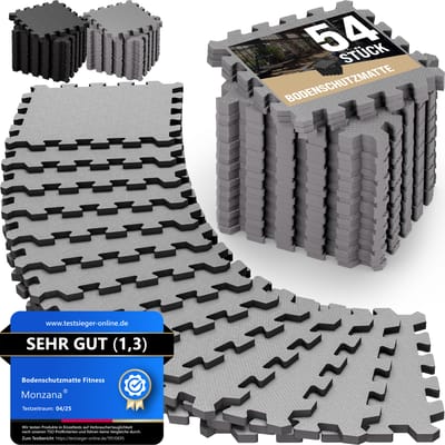 Vloerbescherming/puzzelmatten set van 54 grijs 264x175x1cm