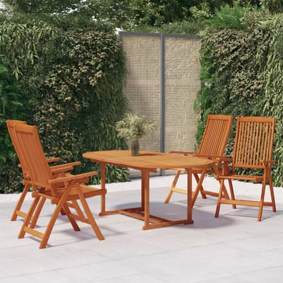 vidaXL - 5-delige - Tuinset - massief - eucalyptushout