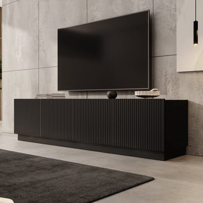 Meubella - Lucera - TV-Meubel - Zwart - 200x42x48 cm