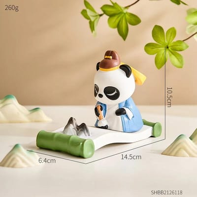 Desktop Artistiek Cartoon Land Naar De Dichter Qin Qi Gedicht Schilderij Mobiele Telefoon Houder Platte Desktop Houder white