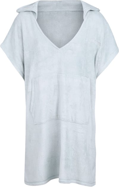 Brunotti - Paige - Poncho Aqua Grey - Badponcho Dames - Verstelbare Taille - Met Capuchon - ONE SIZE