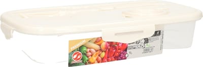 Lunchbox wit met bestek 1 liter plastic - Salade to go - Paris - Luchtdicht/hermetisch afgesloten vershouddoos bakje - Mealprep - Maaltijden bewaren