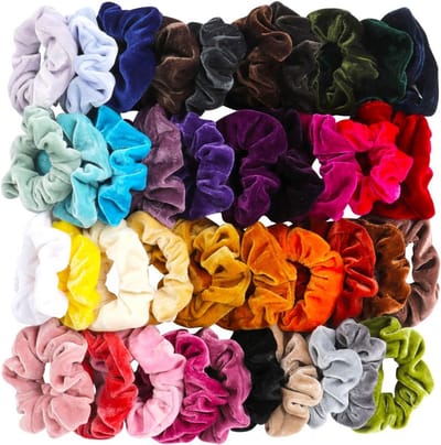 40 Stuks Fluweel Elastische Haarelastiekjes Scrunchies Assortiment in Verschillende Kleuren