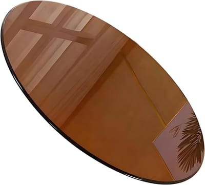 Glazen Tafelblad - Vervangend Blad - Tafel Beschermen - Gehard Veiligheidsglas - 70cm Diameter - Bruin