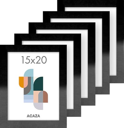 ACAZA Fotolijst - Fotokader - Fotolijst 15x20 cm - Fotokader 15x20cm - Set van 5 - MDF Hout - Zwart
