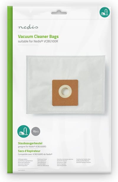 Nedis Stofzuigerzak - 10 Stuks - Synthetisch - Meest verkocht voor: Nedis VCBG100xx - Wit
