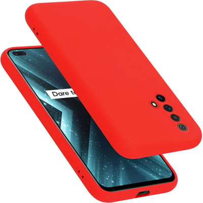 Cadorabo Hoesje geschikt voor Realme X3 / X3 SuperZoom / X50 5G in LIQUID ROOD - Beschermhoes gemaakt van flexibel TPU silicone Case Cover