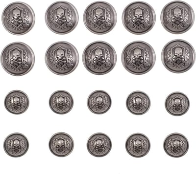 20 Stuks Ronde Skulls Patroon Knopen van Legering - Vintage Stijl Kledingknopen voor Naaien en DIY Projecten