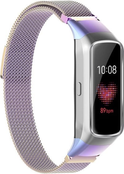 By Qubix - smartwatch bandje - Compatible Samsung bandje - Milanese band - Multicolor - Geschikt voor Samsung Galaxy Fit