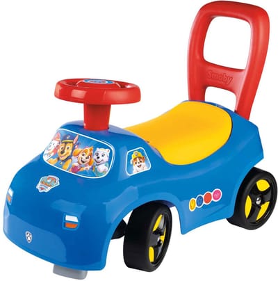 Smoby - 2 in 1 kinderautodrager - Paw Patrol - Doos onder het zadel + claxon - Vanaf 10 maanden - Made in France