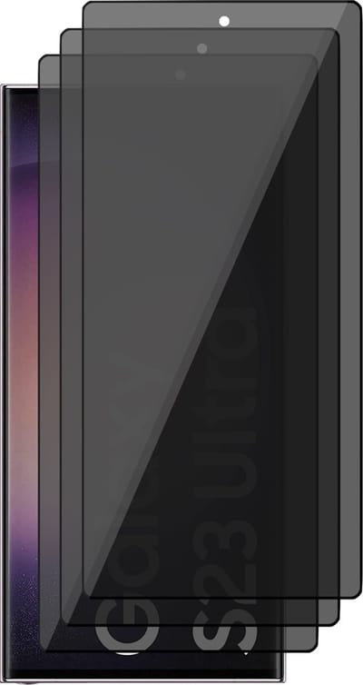 Privacy Screenprotector geschikt voor Samsung Galaxy S23 Ultra - 3x Glas Screen Protector FullGuard