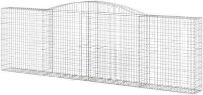Schanskorven set - Gabion manden - Tuin afscheiden - Gegalvaniseerd ijzer - 400x30x140 cm - Zilver