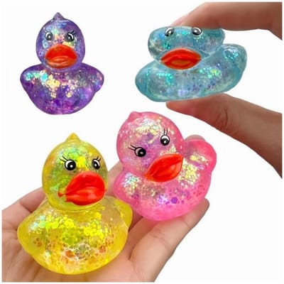 Squishy Maltose Aurora Eend Knijpspeeltje Zacht Schattig Dier Stressverlichting Decompressie Rekspeeltje Kawaii Eend Stressverlichtend Speeltje gray