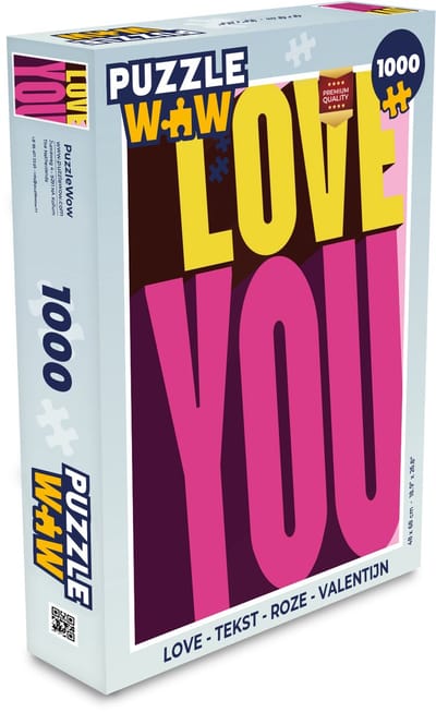 Puzzel Love - Tekst - Roze - Valentijn - Legpuzzel - Puzzel 1000 stukjes volwassenen