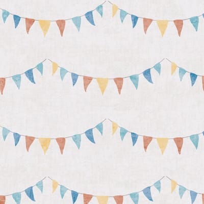 Kinderbehang Profhome 771711-GU vliesbehang glad met grafisch patroon mat grijs rood oranje blauw 5,33 m2