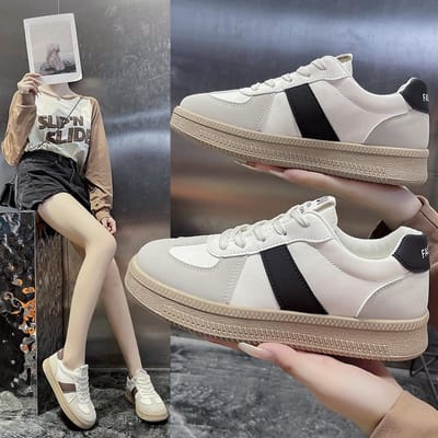 Lente en Herfst Nieuwe Kleine Witte Schoenen Retro Trend Casual Boardschoenen Veelzijdige Platform Damesschoenen 40 zwart