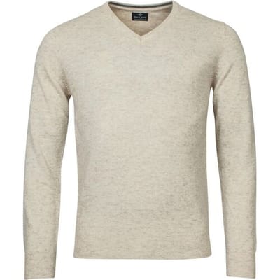 Baileys Trui V-Neck Uni Color Lambswool Off White / male