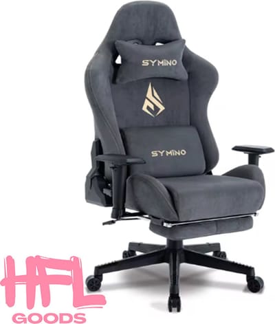 HFL Goods Gaming Stoel - Ergonomische Gamingstoel - Bureaustoel - Kantoorstoel - Verstelbaar Lenden Kussen en Hoofdkussen - Zwart