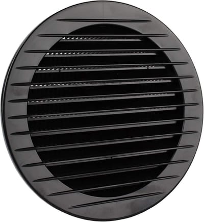 Ventilatie rooster - Rooster met insectenwering - Ventilatie in huis - Geïntegreerde insectenwering - Ø 120 mm - Zwart