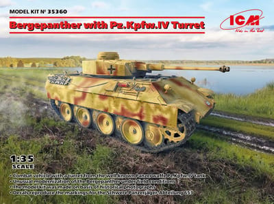 ICM Modelbouwpakket Militaire voertuigen - 35360 Bergepanther with Pz.Kpfw.IV Turret - Panzerkampfwagen V Panther Plastic - 1:35 - Modelbouw