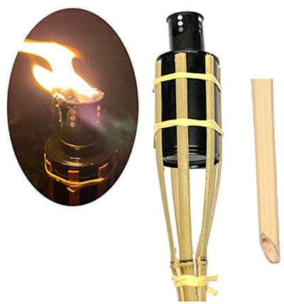 Bamboe Fakkels 90 cm - 5 Stuks Tuin Decoratie Oliefakkels voor Camping en Verlichting