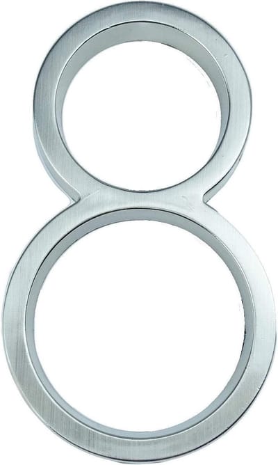 Huisnummer Teken - Adresbordje Deur - Huis Identificatie - Roestvrij Metaal - 12cm Hoog - Zilver