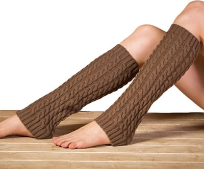 Nivard Beenwarmers - Dames - Overknee - Ballet - Wol - Kniekousen - Leg Warmers - Baggy - Bruin