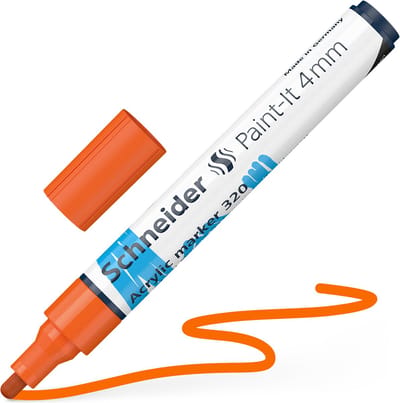 Schneider acrylmarker - Paint-It 320 - schrijfbreedte 4mm - oranje - acrylstiften -S-120206