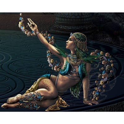 5D DIY Diamond schilderij Egyptische vrouw volledige ronde boor mozaïek kruissteek diamant borduurwerk 20X30CM black