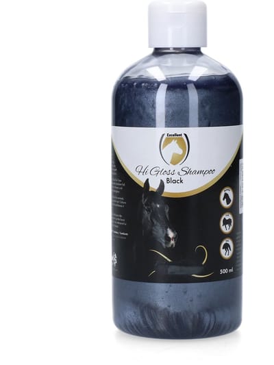 Excellent Hi Gloss Shampoo - 500 ml - Kleurshampoo voor opleving van de eigen vachtkleur - Geschikt voor paarden met een zwarte vacht - Zwart