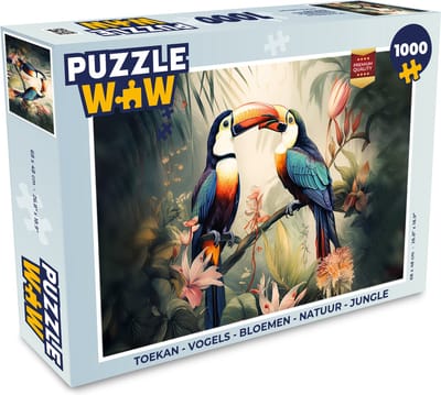 Puzzel Toekan - Vogels - Bloemen - Natuur - Jungle - Legpuzzel - Puzzel 1000 stukjes volwassenen