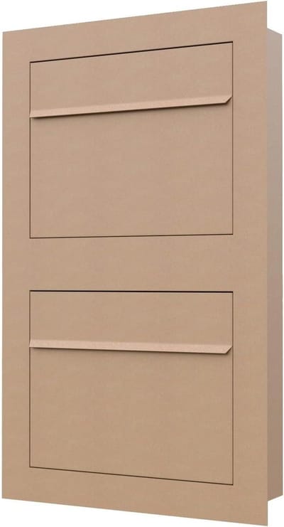 Inbouw brievenbus - Brievenbus dubbel - Post ontvangen - Gepoedercoat staal - 47 x 74.5 x 15 cm - Roestkleur