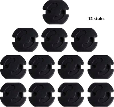 Knaak Stopcontact Beveiliging 12 Stuks - Zelfklevend - Bescherming - Kind - Baby - Veiligheid - Zwart