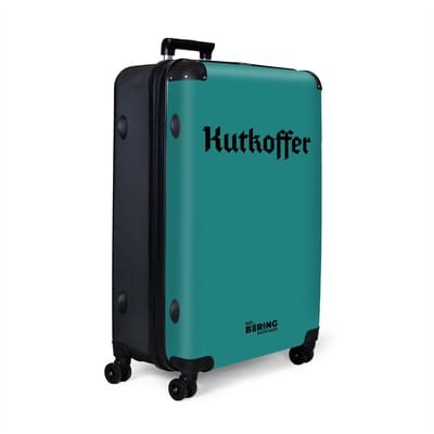 NoBoringSuitcases.com® - Koffer groot - Reiskoffer lichtgewicht - Groen met tekst 'Kutkoffer' - Rolkoffer met 4 wielen - Grote trolley XL - 98 liter bagage