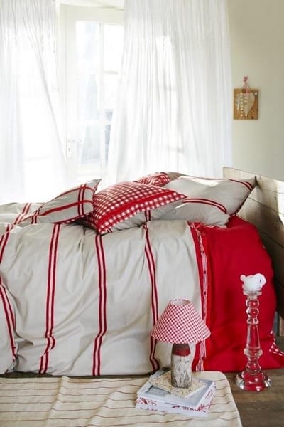 At Home with Marieke Sea Side Dekbedovertrek - Litsjumeaux - 240x200/220 cm - Rood