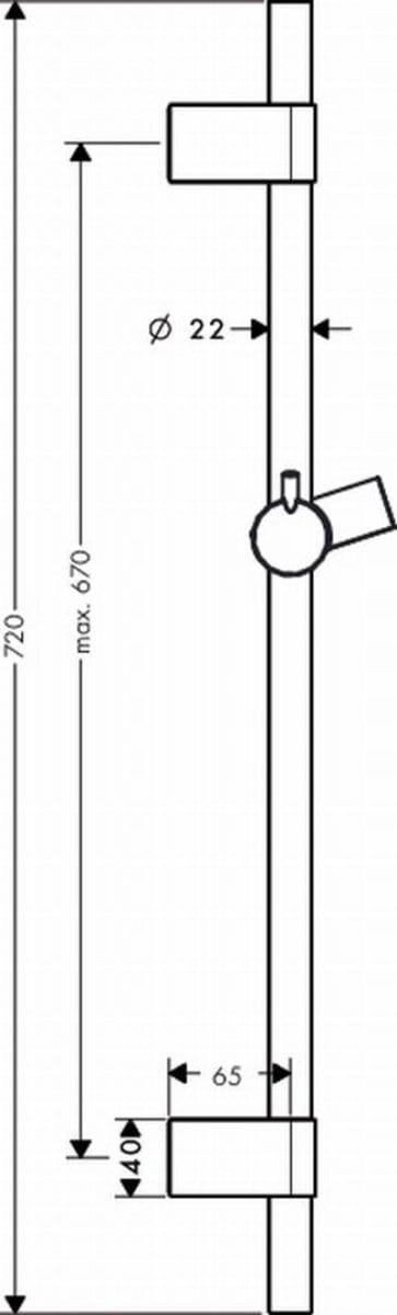 Hansgrohe Unica Unica`s Puro glijstang Reno 72cm met verstelbare metalen wandsteunen chroom