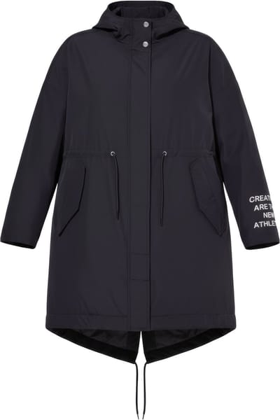 Studio Untold - Dames - Parka A-lijn statement-borduursel capuchon - Zwart - Maat 42+