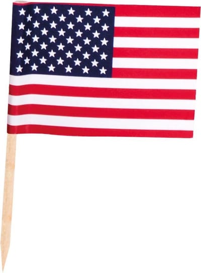Set 24 Vlagprikkers USA (7 cm)