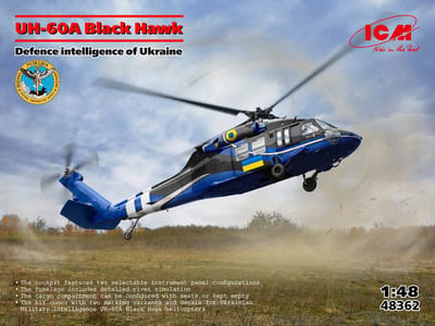 ICM Modelbouwpakket Militaire voertuigen - 48362 Sikorsky S-70 - UH-60A Black Hawk - Defensie-inlichtingendienst van Oekraïne Plastic - 1:48 - Modelbouw
