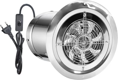 150 mm Afvoerventilator voor Keuken, Badkamer, Garage en Kelder - 480 m³/uur met Terugloopklep